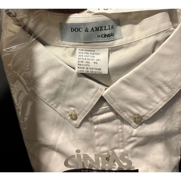 Doc & Amelia by Cintas Uniform Shirt 2XL Polyester/Cotton Blend — New in Pack - Picture 2 of 2